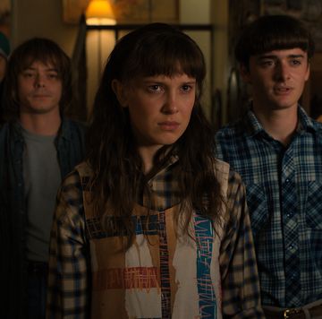 stranger things l to r eduardo franco as argyle, charlie heaton as jonathan, millie bobby brown as eleven, noah schnapp as will byers, and finn wolfhard as mike wheeler in stranger things cr courtesy of netflix  © 2022