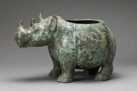 ritual vessel in the shape of a rhinoceros, china, 1100 1050 bce © asian art museum