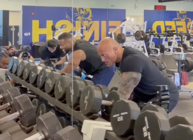 Hardest workers in the room - The Rock teases insane workout video with  Rams' Aaron Donald