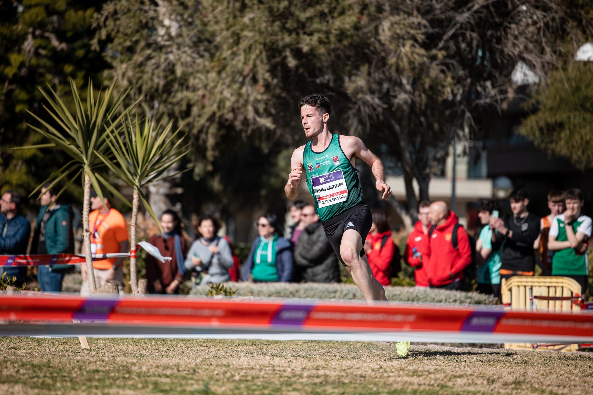 a man running on a track