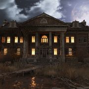 abandoned haunted house refuge of spirits moonlit night 3d illustration