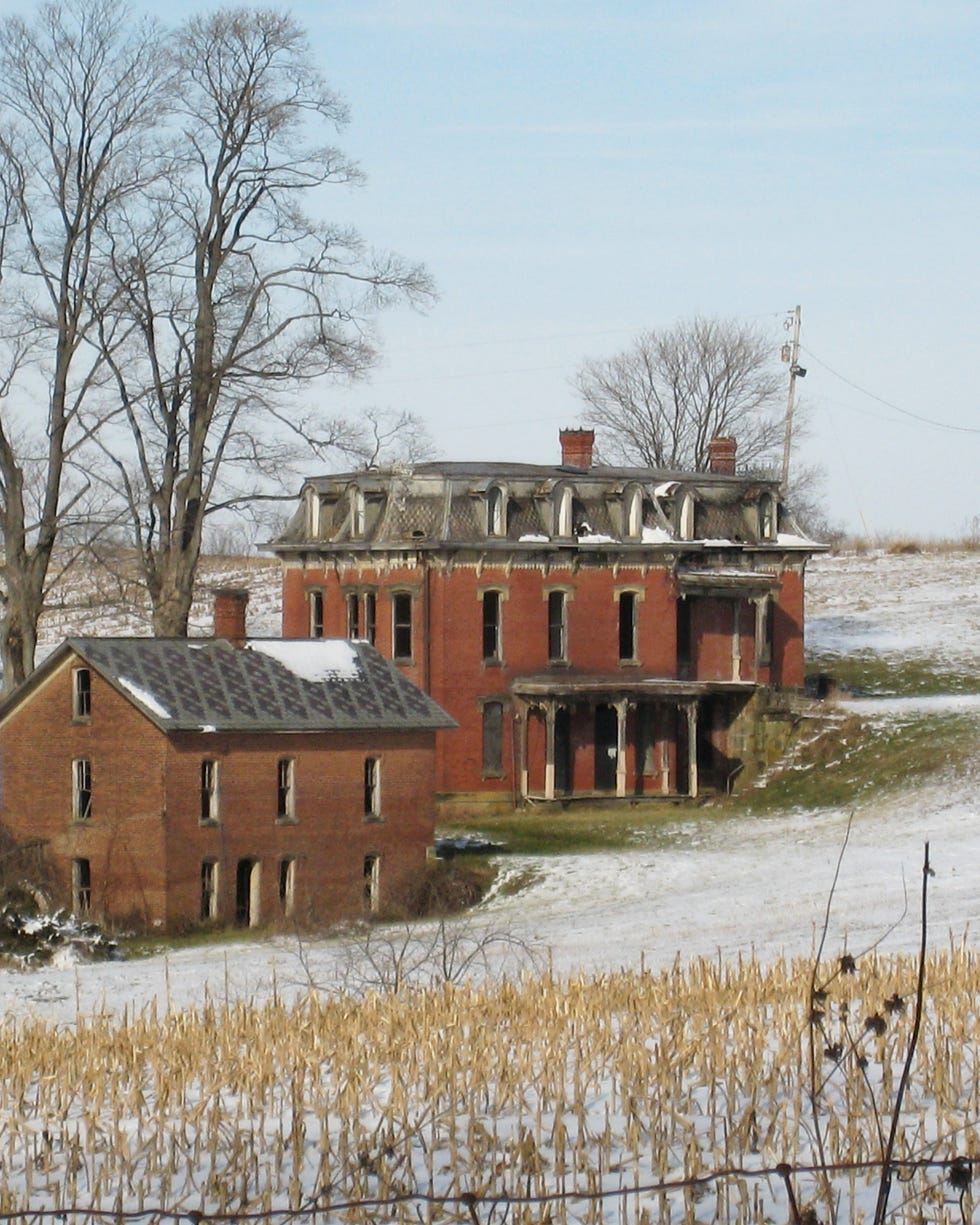 winter, house, snow, home, rural area, building, tree, freezing, land lot, architecture,