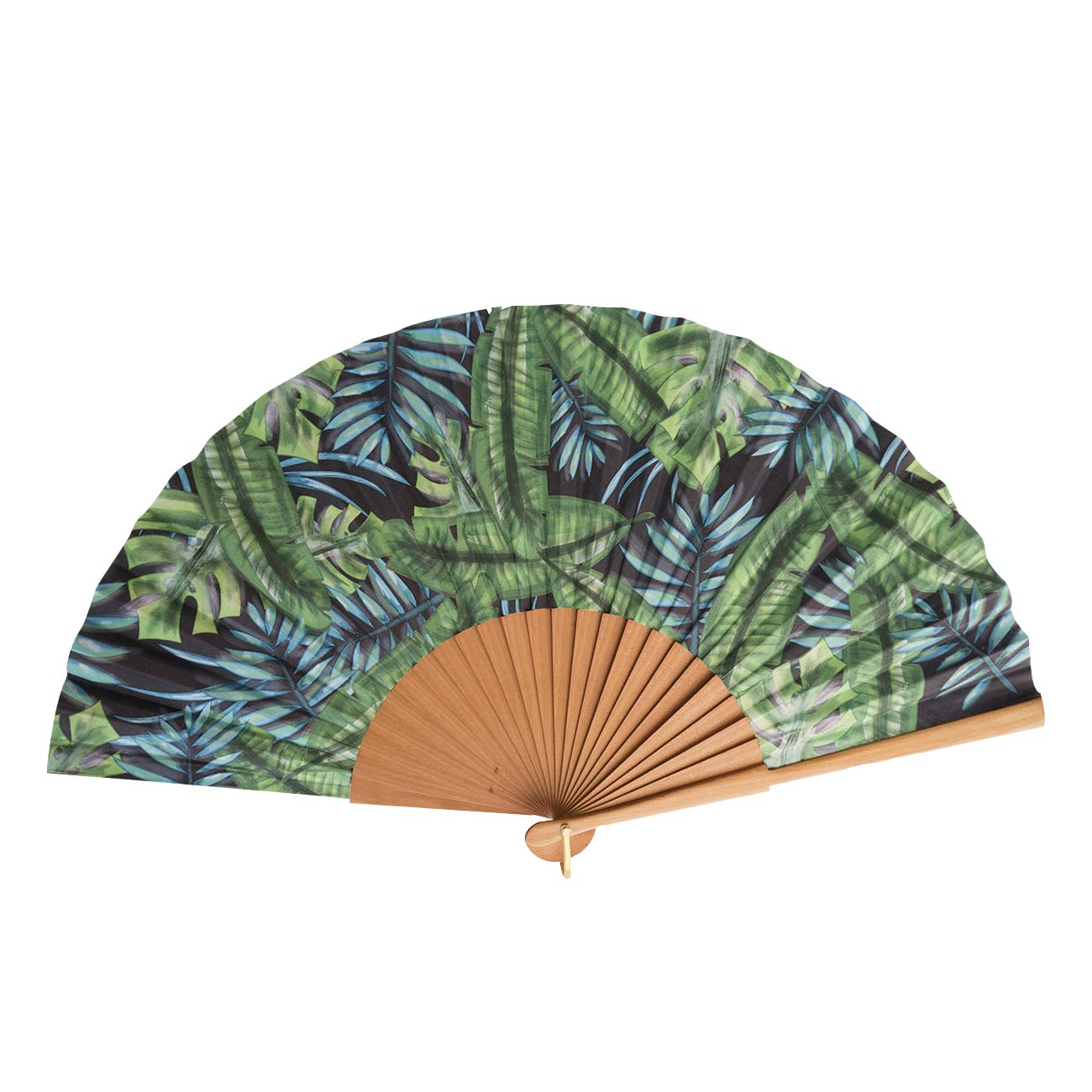 abanico con estampado tropical amazonas
