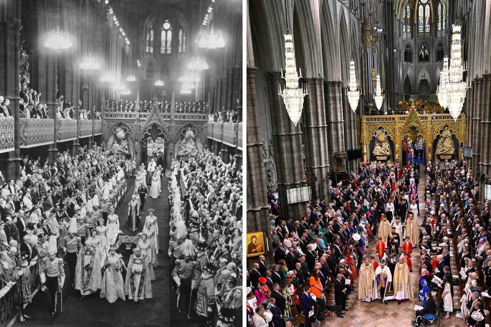 queen elizabeth versus king charles coronation photos