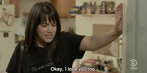 Abbi Jackson in Broad City speaking to her neighbour