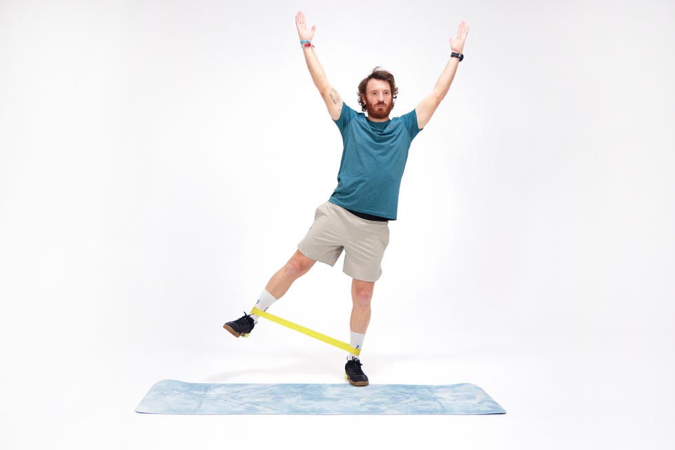a man jumping on a platform