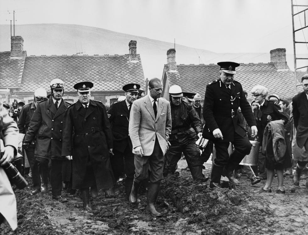 Aberfan Disaster, Prince Philip Visiting The Tragic Village At Wales In United Kingdom On October 22Nd 1966 Aberfan Disaster, Prince Philip Visiting The Tragic Village At Wales In United Kingdom On October 22Nd 1966