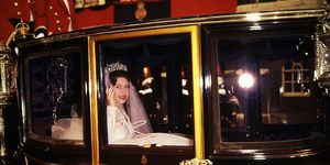 princess margaret waves from the royal coach during her wedding to lord snowdon in london photo by © hulton deutsch collectioncorbiscorbis via getty images