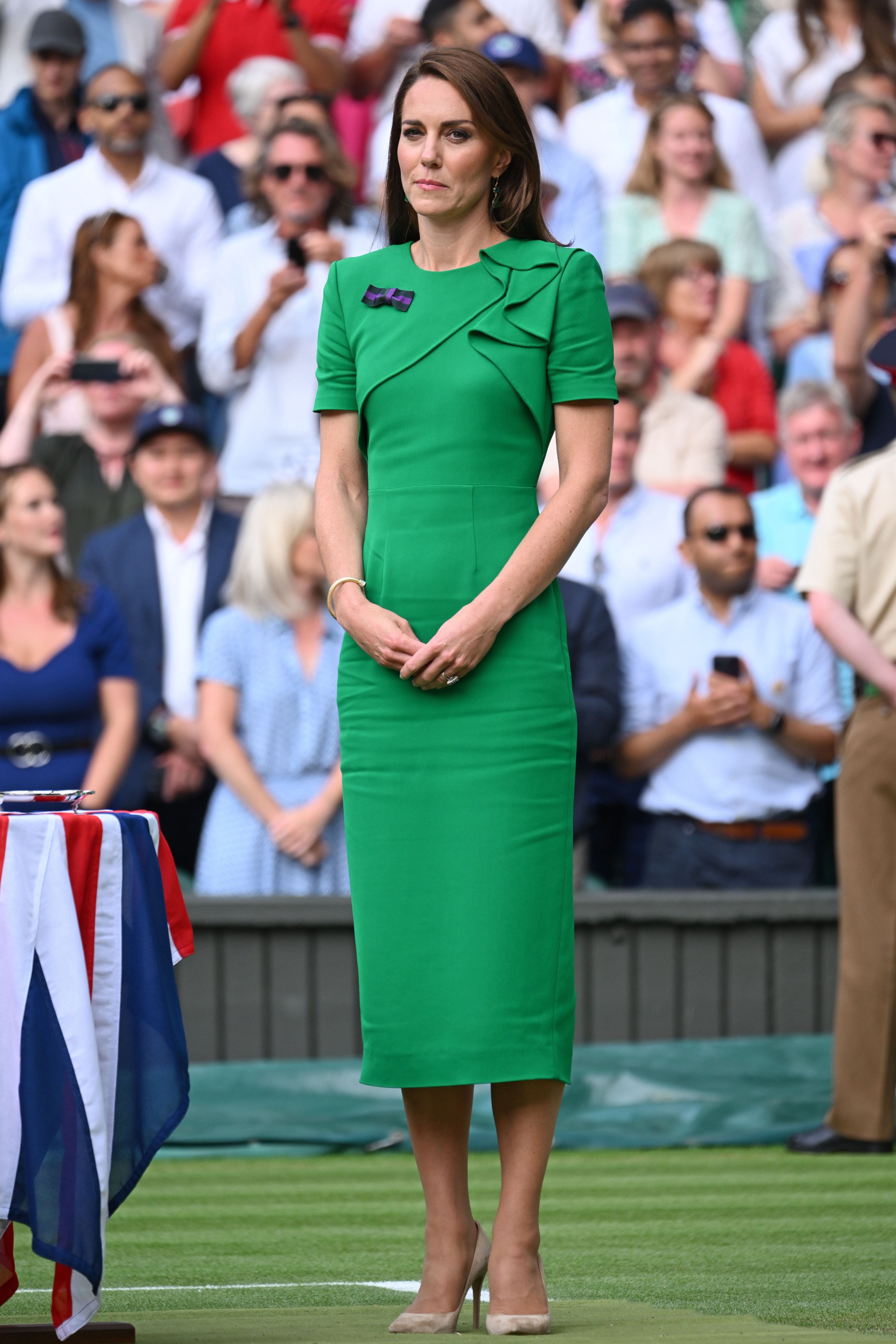 La principessa Kate e quell'abito verde smeraldo un po' stropicciato per la  finalissima di Wimbledon