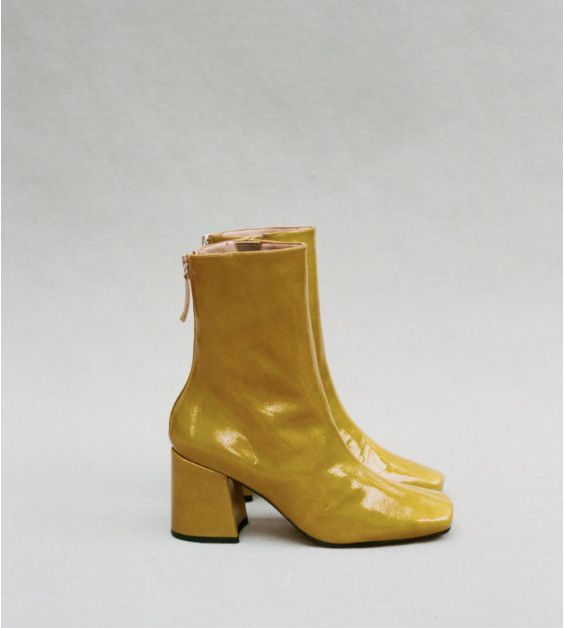Footwear, Shoe, Boot, Yellow, Tan, Beige, Leather, Durango boot, High heels, 
