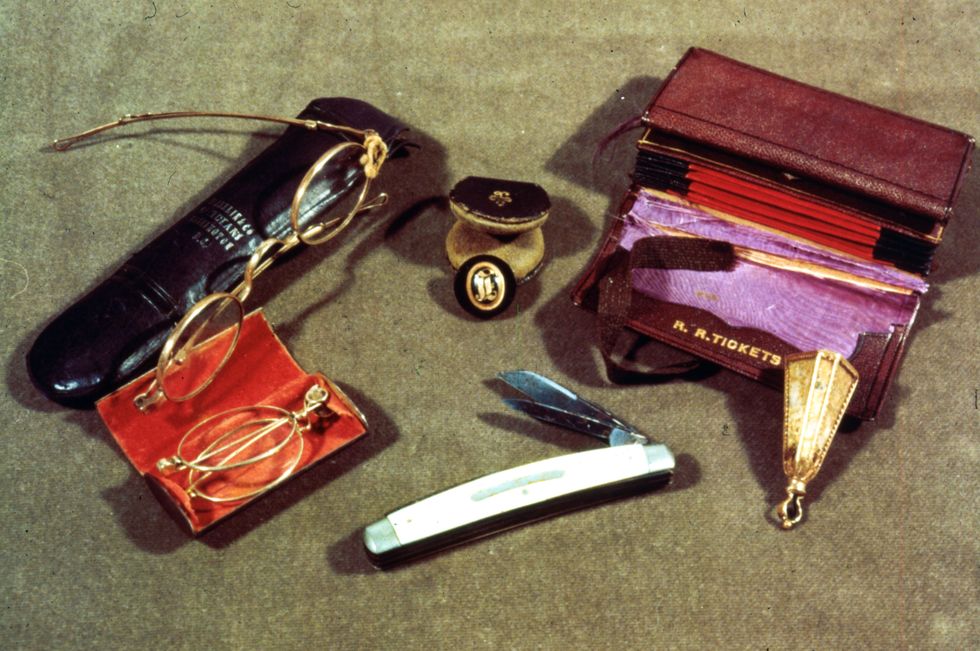Abraham Lincoln's pockets on the night he was assassinated.