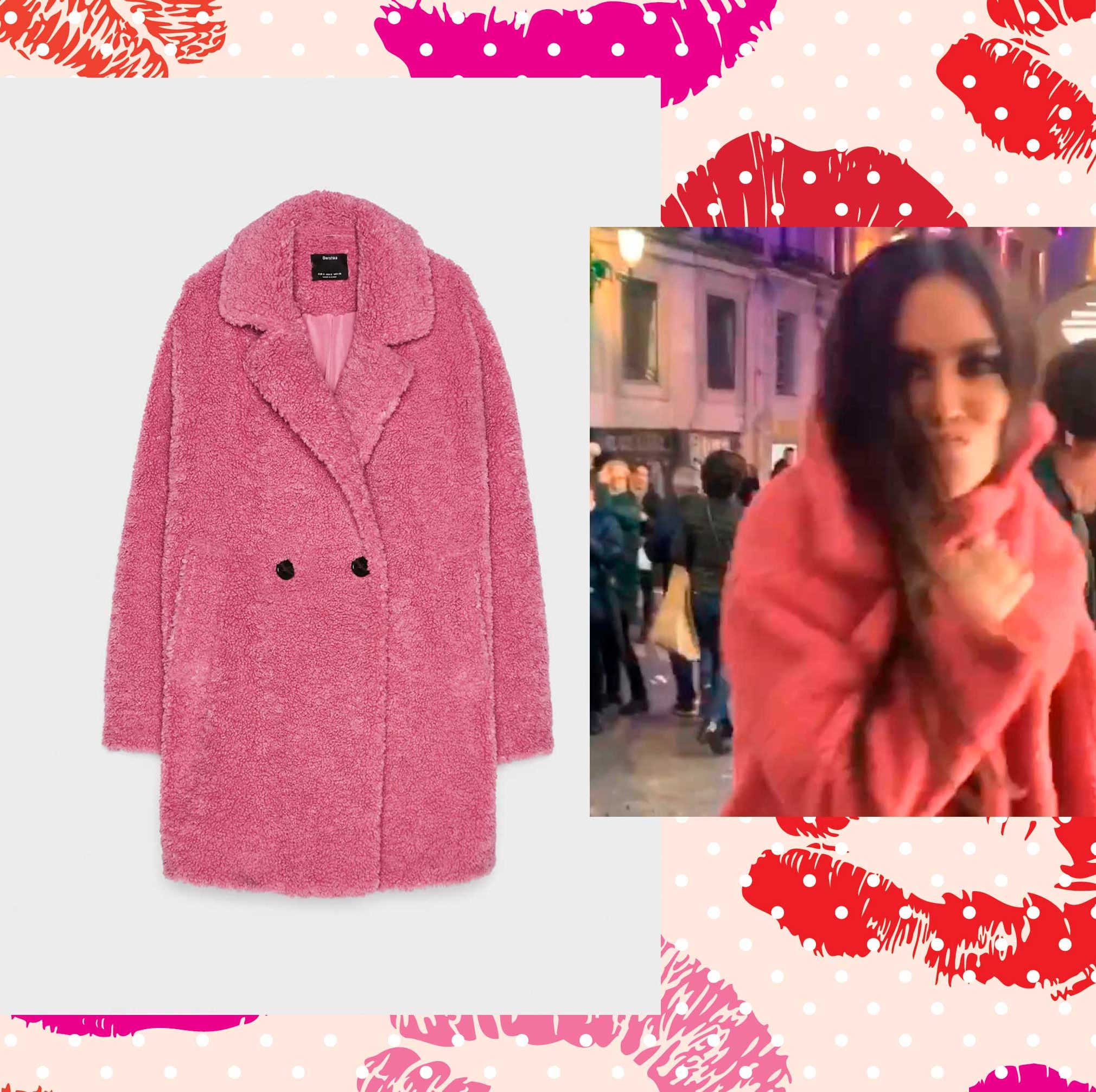 Cristina Pedroche el abrigo rosa que encontrarás Bershka