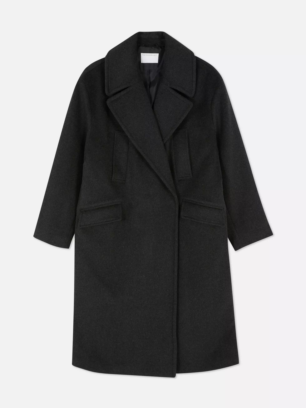 abrigo negro de lana premium de primark