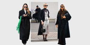 cómo combinar el abrigo negro largo de lana de mujer este invierno 2024