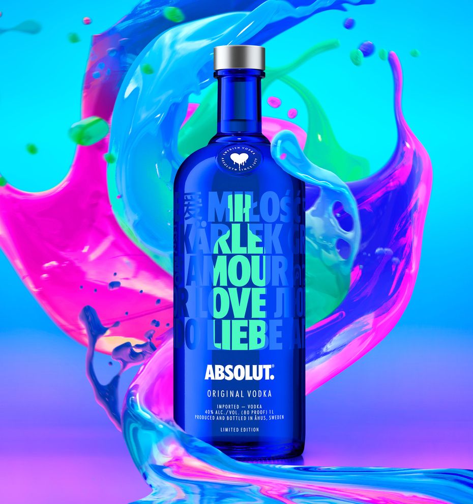 absolut vodka a drop of love bottiglia limited edition