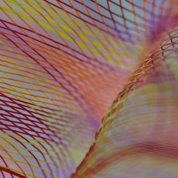 abstract image of a multi colored mesh ribbon in autumn colors