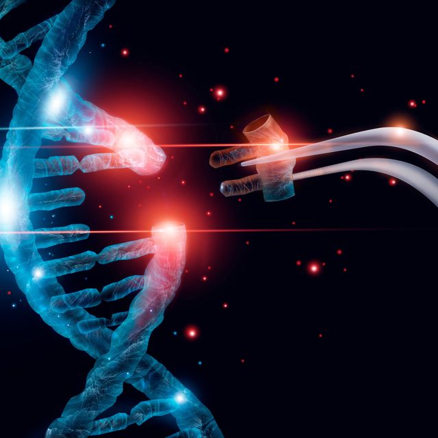 abstract luminous dna molecule genetic and gene manipulation concept cut of replacing part of a dna molecule medicine innovative in science medical science and biotechnology