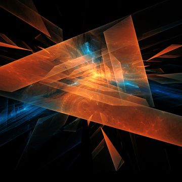 abstract orange triangle geometric fractal shape technology background