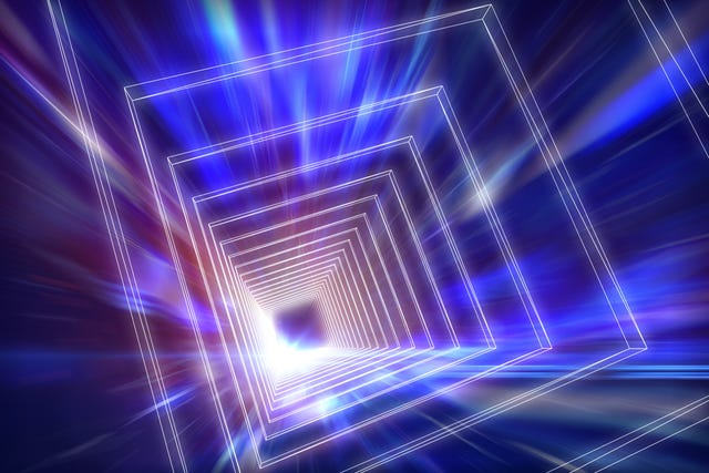 abstract squared shape light tunnel