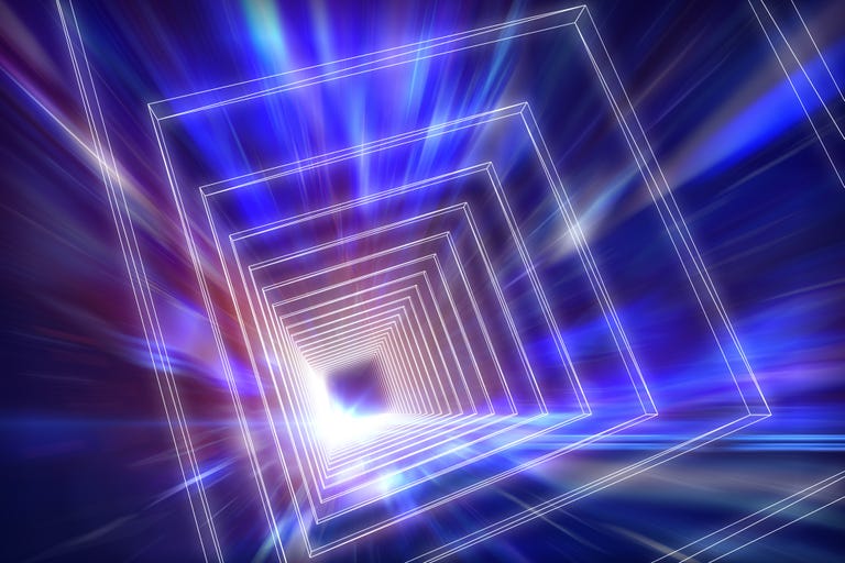 abstract squared shape light tunnel