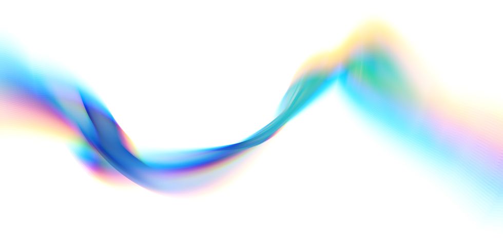 abstract wave swirl colorful magical blured transparent ribbon lines on white background energy streams