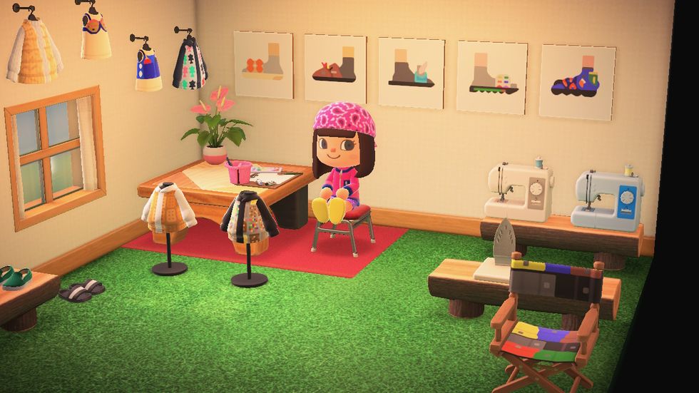 Green, Room, Animation, Child, Interior design, Grass, Furniture, Table, Play, House, 