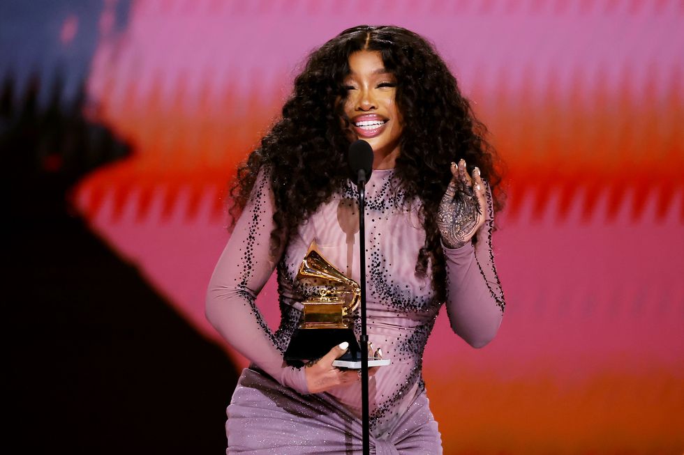 SZA Looks Incredible at 2024 Grammy Awards Wearing a Sheer Dress
