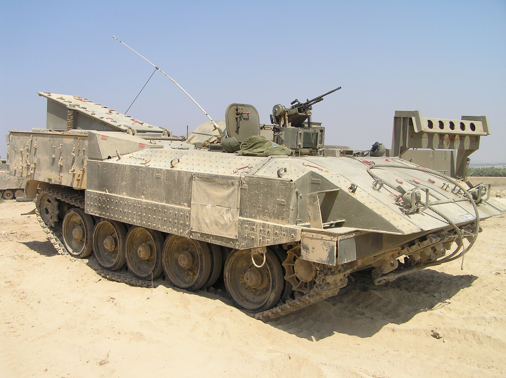 a military tank in the desert