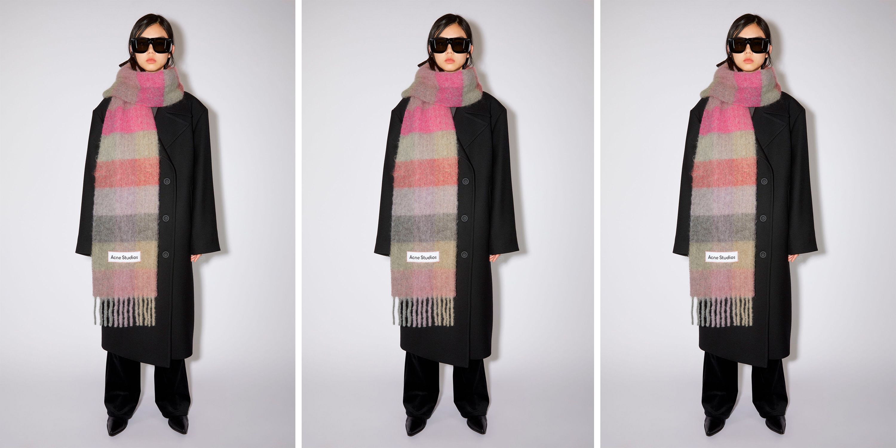 Acne studios check store scarf