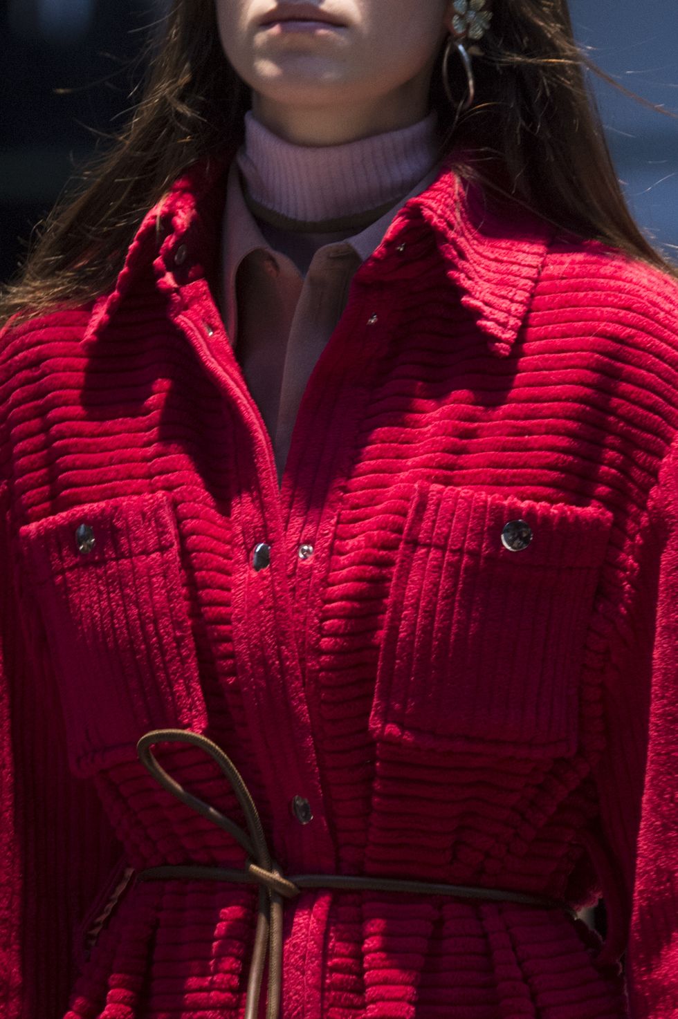 Red, Clothing, Fashion, Outerwear, Beauty, Pink, Jacket, Magenta, Coat, Model, 