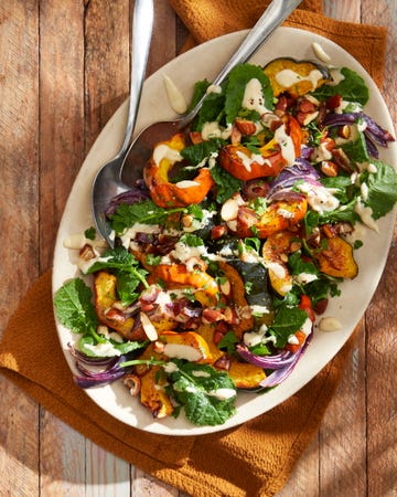 acorn squash salad with tahini vinaigrette