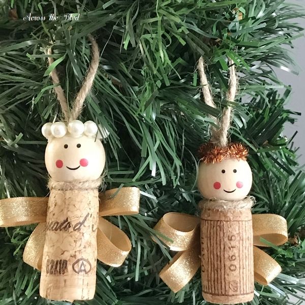 Hand Carved Wooden Christmas Ornaments (Set of 4) - Simple Angels