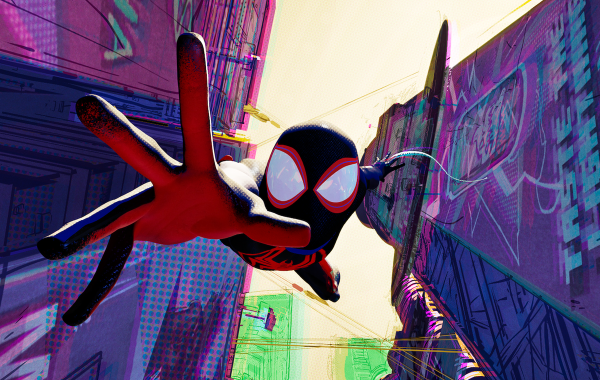 miles morales as spiderman in columbia pictures and sony pictures animations’ spider man across the spider verse