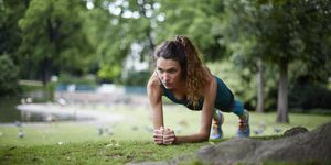 active woman exercising in park