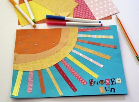 a sun is emblazoned on a diy summer fun journal the project is a good housekeeping pick for best activities for kids