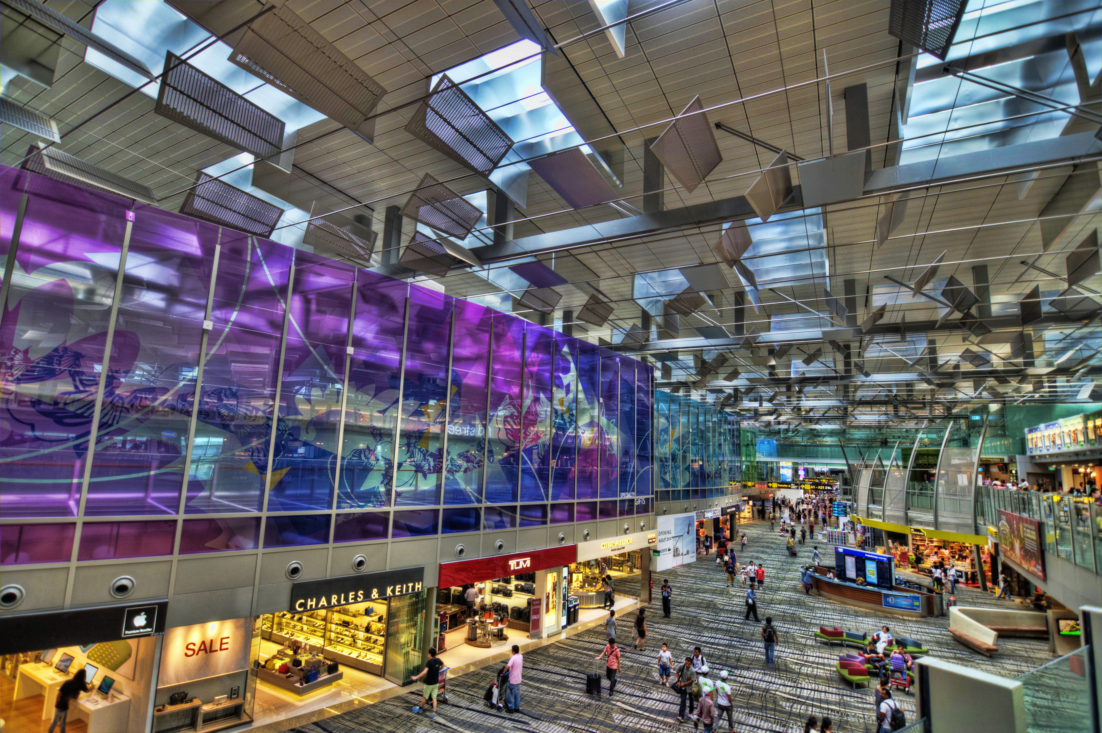 Interior view of CHARLES & KEITH store in Changi Airport. It was