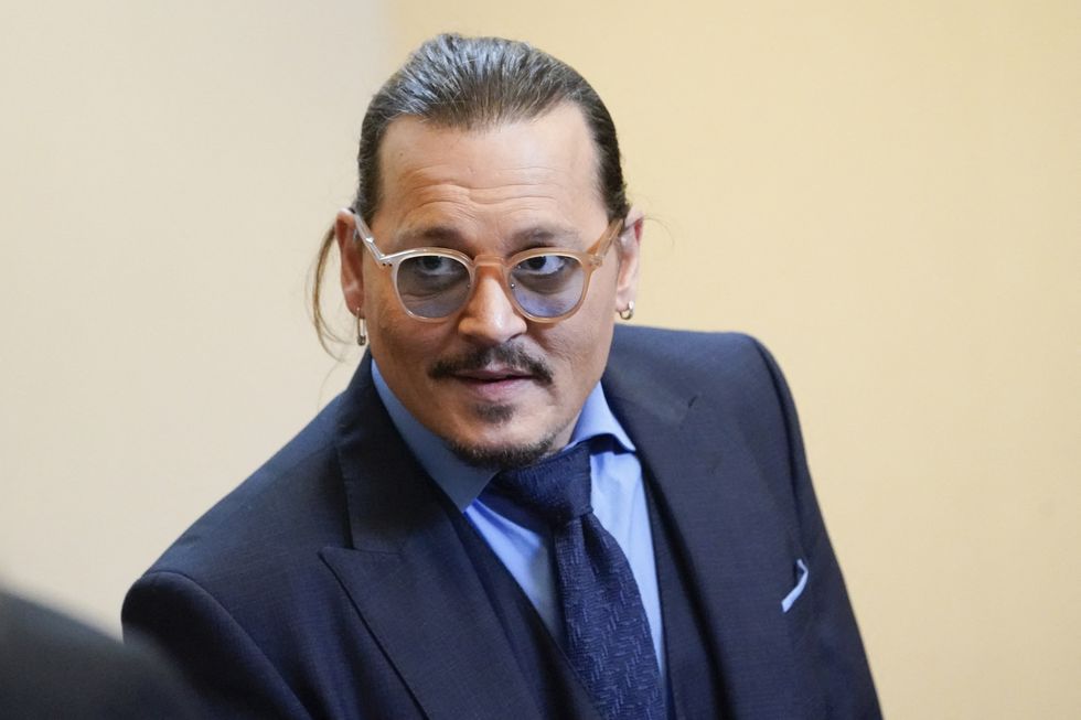 Johnny Depp in court during Amber Heard's trial