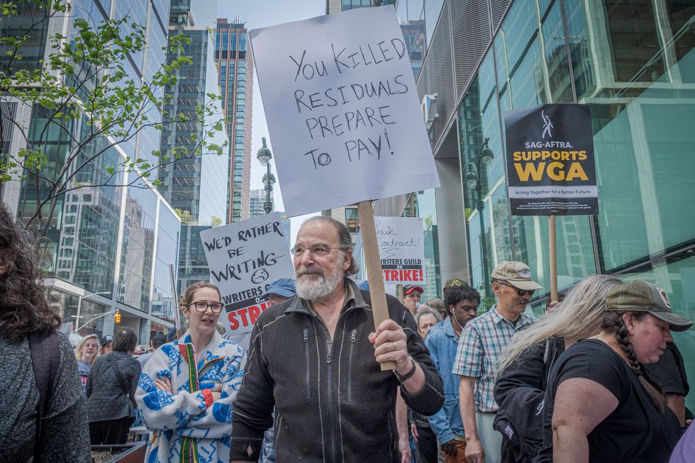 actor mandy patinkin seen marching in solidarity with the