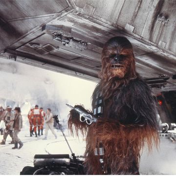 portrait of peter mayhew as chewbacca in star wars the empire strikes back