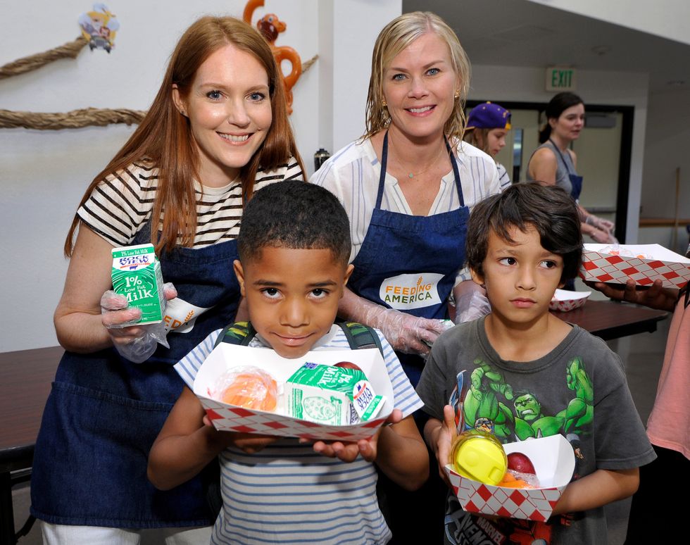 Betsy Brandt, Darby Stanchfield and Alison Sweeney Volunteer With Feeding America And The Los Angeles Regional Food Bank To Raise Awareness Around Summer Hunger At The Siemon Center