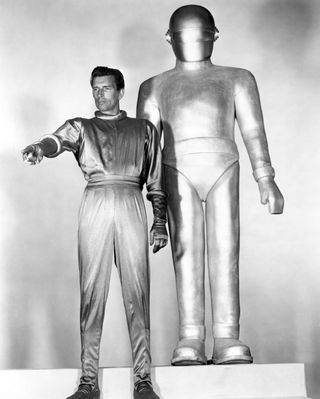 on the set of "the day the earth stood still"