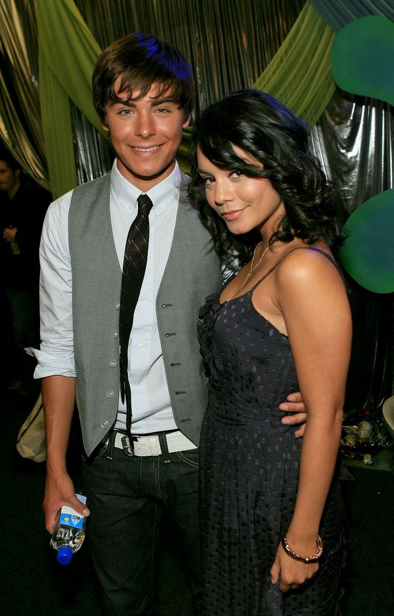 <b>Hudgens</b> and <b>Efron</b> at the Distinctive Assets gift lounge during the Kids Cho...