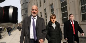 Actress Allison Mack Leaves Court With Her Lawyers After Court Appearance For The NXIVM Sex Cult Case