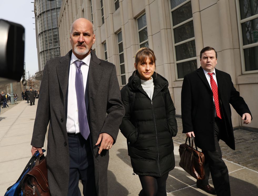 actress allison mack leaves court with her lawyers after court appearance for the nxivm sex cult case