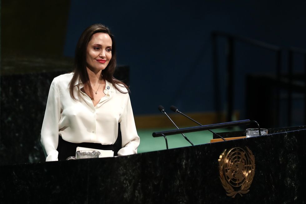Actress and UNHCR Special Envoy Angelina Jolie...