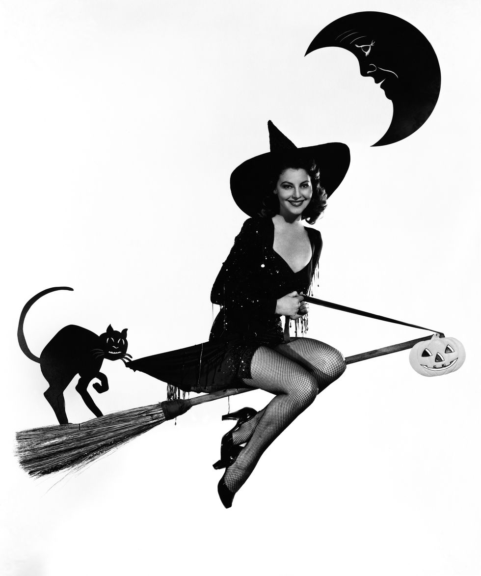 actress ava gardner dressed as a witch