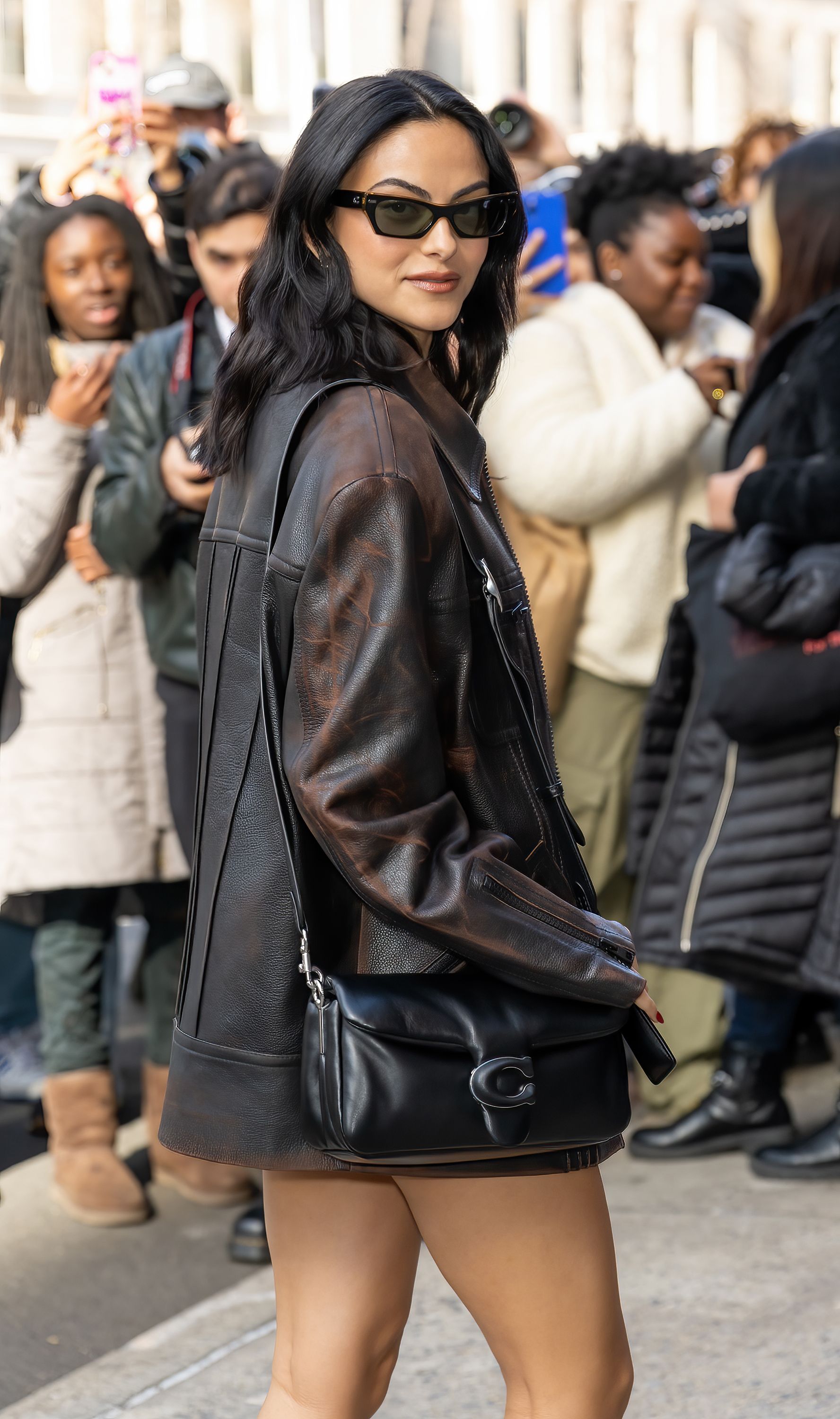 Camila Mendes Black Lingerie Outfit New York Fashion Week