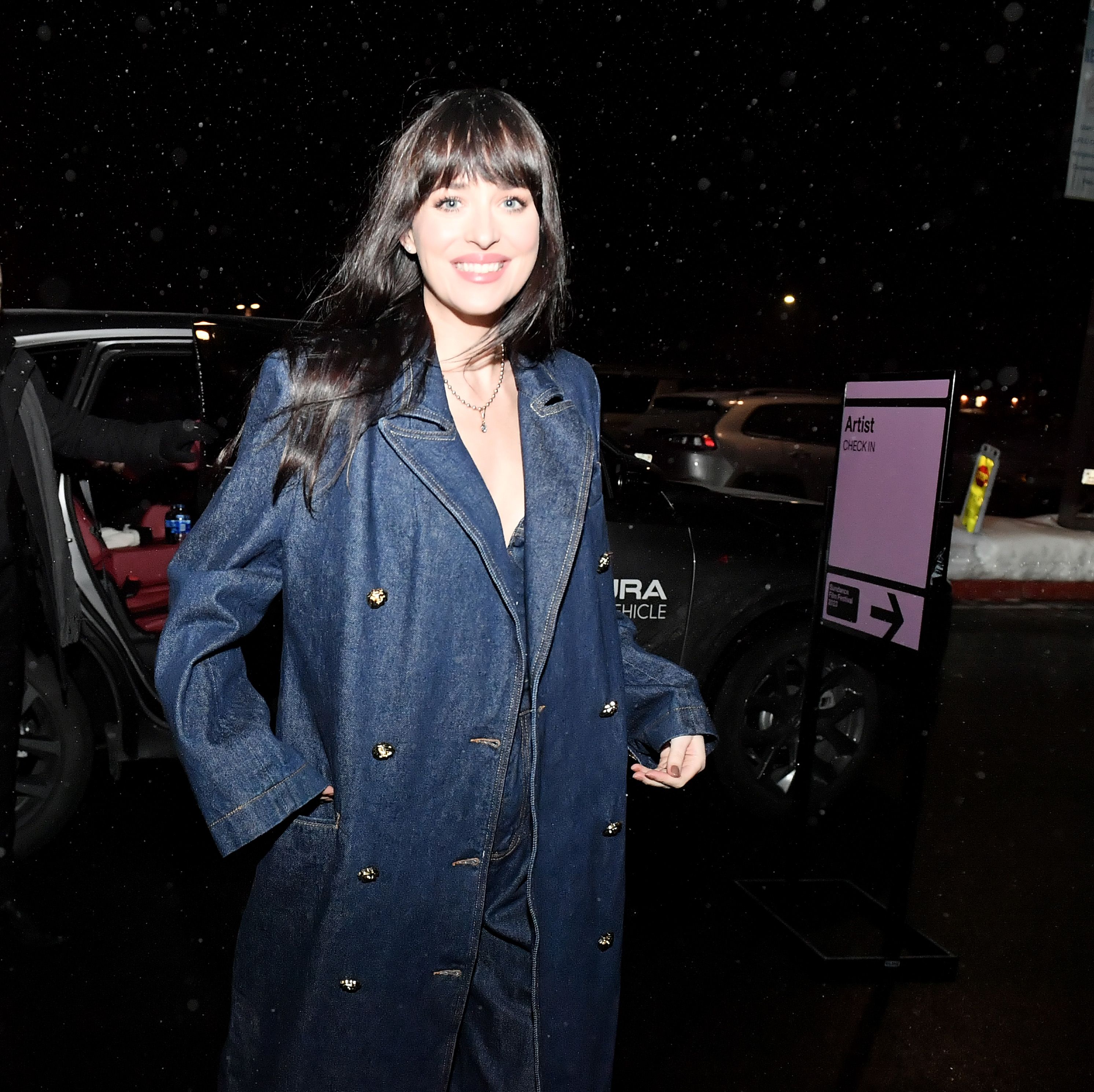 Dakota Johnson Really Went for It With Her Bold Denim Bustier Outfit at Sundance