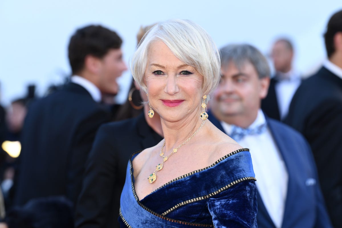 helen mirren blue purple hair