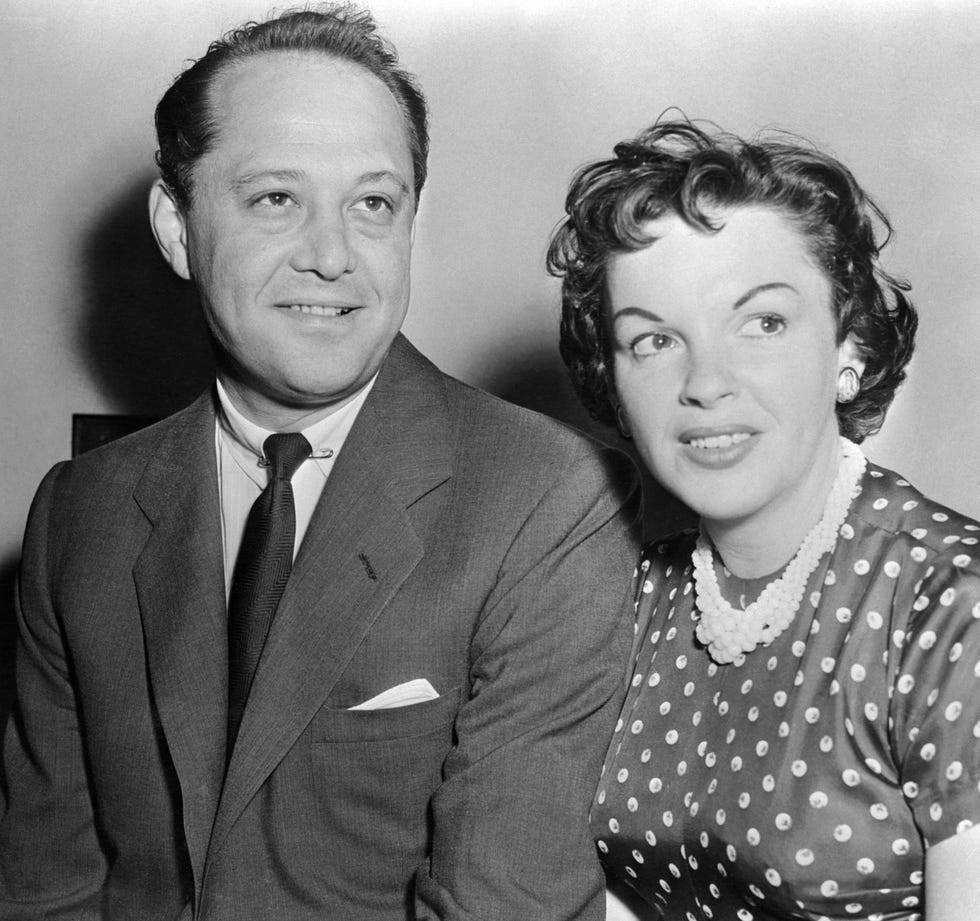 Judy Garland Sitting with Sid Luft